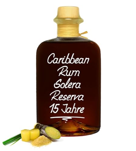 Rum 15 Jahre 0,5L Caribbean Ron Solera Reserva sehr weich 40% Vol. 500ml von Geniess-Bar!