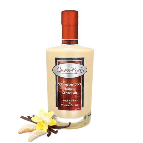 Schneegestöber Bisquit Sahnelikör 0,35L 15% Vol Nach frischem warmen Kuchen & einem Hauch Vanille Schneegestöber Bisquit Sahnelikör 0,35L 15% Vol Nach frischem warmen Kuchen & einem Hauch Vanille von Geniess-Bar!