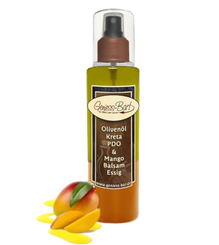 Sprühflasche Salatdressing 0,26L mit Kreta Olivenöl & Mango Balsam Essig - Spezialität in Premium Qualität Pumpspray für unterwegs/Büro/Camping Sprühflasche Salatdressing 0,26L mit Kreta Olivenöl & Mango Balsam Essig - Spezialität in Premium Qualität Pumpspray für unterwegs/Büro/Camping von Geniess-Bar!