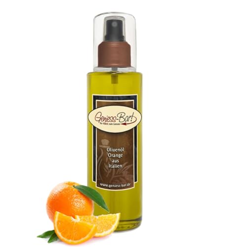 Sprühöl Olivenöl Orange aus Italien 0,26L Sprühflasche sehr aromatisch kaltgepresst Pumpspray von Geniess-Bar!
