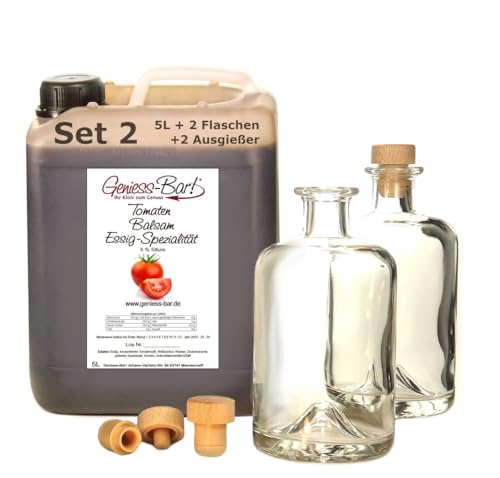 Tomaten Balsam Essig - Spezialität 5L inkl. 2 Flaschen u. 2 Ausgießer fruchtig würzig & sehr vielseitig 5% Säure von Geniess-Bar!