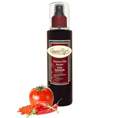 Tomaten Chili Balsam Essig - Spezialität 0,26L Sprühflasche fruchtig würzig & sehr vielseitig angenehm scharf (2 von 5) 5% Säure von Geniess-Bar!