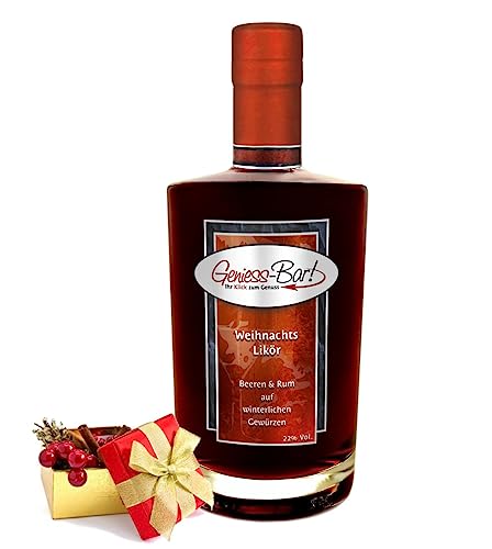 Weihnachtslikör 0,35L wunderbar nach roten Beeren Kräutern & Rum 22% Vol von Geniess-Bar!