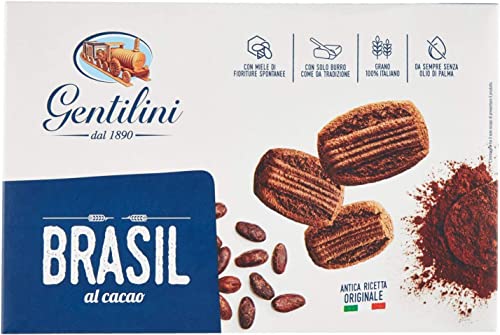 Gentilini Brasil Biscotti al cacao Kakaokekse biscuits cookies 100% Italienische Kekse 250g von Gentilini