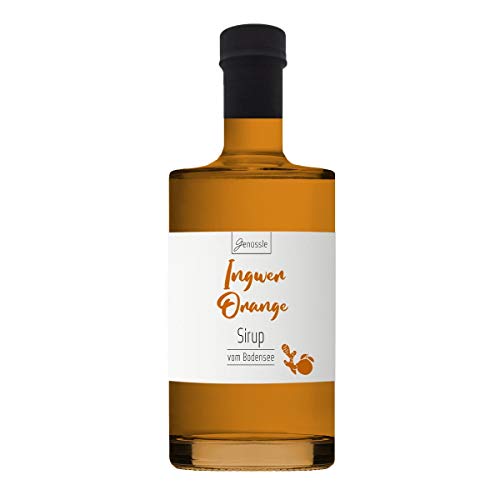 Ingwer-Orangen-Sirup 700ml - Genüssle Ingwer Orangen Sirup vom Bodensee - Orangensirup aus rein natürlichen Zutaten und ohne Zusatzstoffe von Genüssle