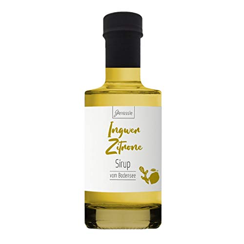 Ingwer-Zitronen-Sirup 200ml - Genüssle Ingwer Zitronen Sirup vom Bodensee - Ingwersirup aus rein natürlichen Zutaten und ohne Zusatzstoffe von Genüssle