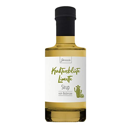 Kaktusblüte-Limette-Sirup 200ml - Genüssle Katkusfeigen Sirup vom Bodensee - Kaktusfeigenblütensirup aus rein natürlichen Zutaten und ohne Zusatzstoffe von Genüssle