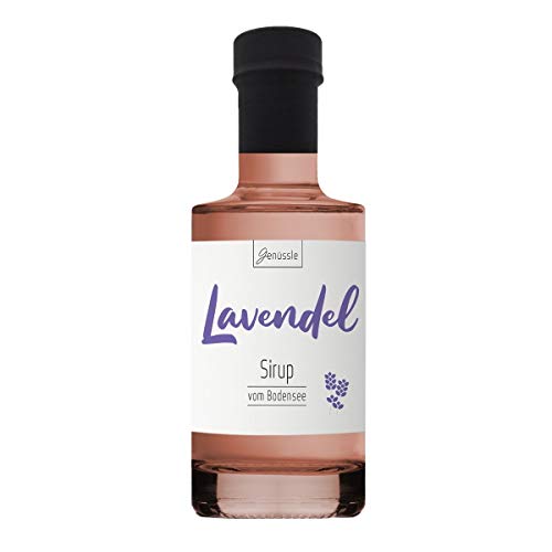 Lavendelblüten-Sirup 200ml - Genüssle Lavendelsirup vom Bodensee - Lavendelsirup aus echten heimischen Lavendel - natürlich ohne Zusatzstoffe von Genüssle