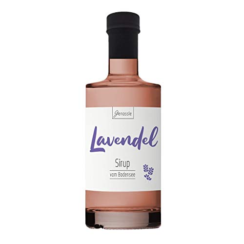 BIO Lavendelblüten-Sirup 350ml - Genüssle Lavendelsirup vom Bodensee - Lavendelsirup aus echten heimischen Lavendel - natürlich ohne Zusatzstoffe, Größe:350 ml von Genüssle