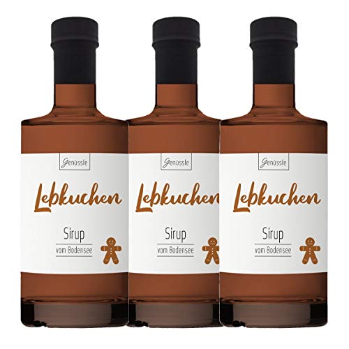 Lebkuchen-Sirup 3x 350ml - Genüssle Gewürzsirup aus Langenargen am Bodensee - Winterlicher Lebkuchensirup - natürlich ohne Zusatzstoffe Lebkuchen-Sirup 3x 350ml - Genüssle Gewürzsirup aus Langenargen am Bodensee - Winterlicher Lebkuchensirup - natürlich ohne Zusatzstoffe von Genüssle