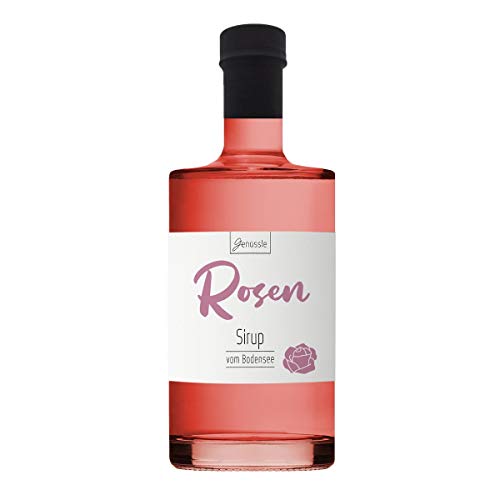 Rosenblüten-Sirup 700ml - Genüssle Rosensirup vom Bodensee - Rosen Sirup aus echten heimischen Rosenblüten - natürlich ohne Zusatzstoffe von Genüssle