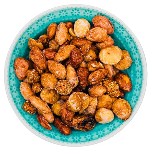 Genuss Berlin – Gebrannte Nussmischung – 200g – Süßigkeiten Mandeln, Haselnüssen & Cashews – Knusprige Nüsse mit Karamell – Perfekt als Snack, Geschenk & Weihnachten – Feinkost-Nussmischung von Genuss Berlin