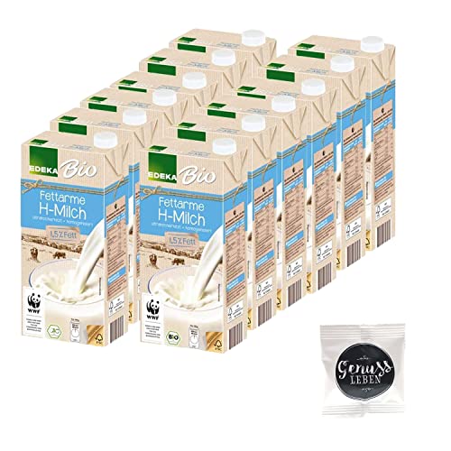 EDEKA BIO H-Milch 1,5% 12x1l mit gratis Genussleben Jelly Beans von Genussleben