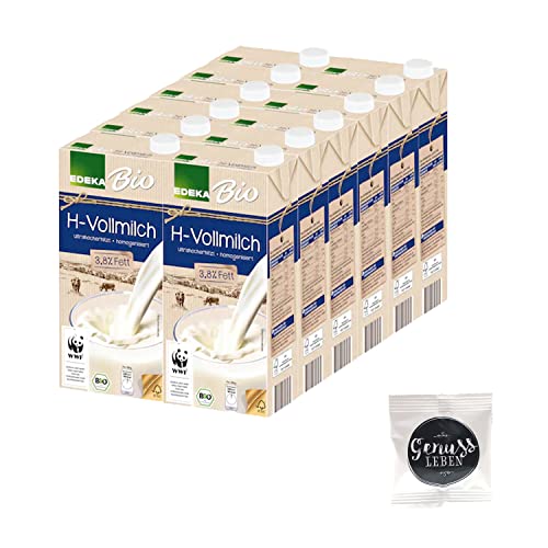 EDEKA BIO H-Milch 3,8% 12x1l mit gratis Genussleben Jelly Beans von Genussleben