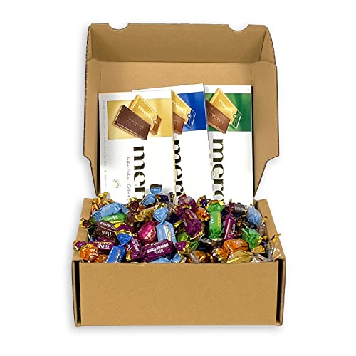 Genussleben Box mit 1000g Merci Petits, merci Together und merci Tafelschokolade im zufälliger Mix, Grosspackung von Genussleben