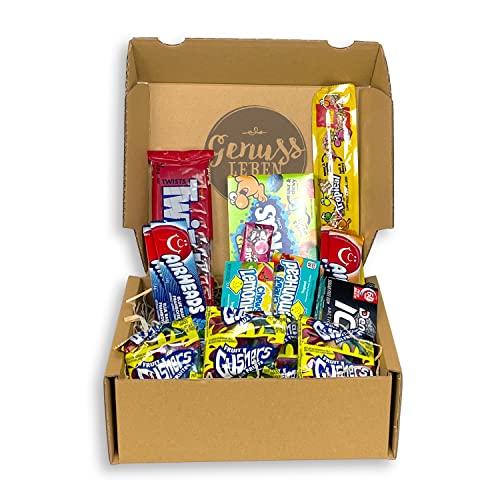 Genussleben Box mit 500g amerikanischen Kaugummis und Kaubonbons im Mix verschiedene Sorten, US Chewing Gum in der Großpackung von Genussleben