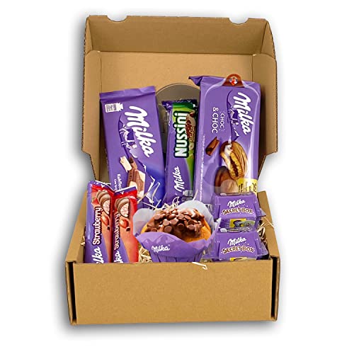 Genussleben Box mit 500g Milka Produkten und 1x Milka Donut , Süßigkeiten Großpackung von Genussleben