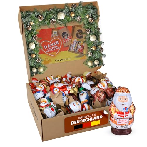 Genussleben Weihnachtsbox - Festliche Schokofiguren im Mix - 500 g - DAS Geschenk zu Weihnachten von Genussleben
