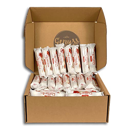 Genussleben XXL Box mit Ferrero Raffaello 1300g, Praline mit weißer Milchcreme 128 Stück, Mandeln und Kokos, Süßigkeiten in Großpackung von Genussleben