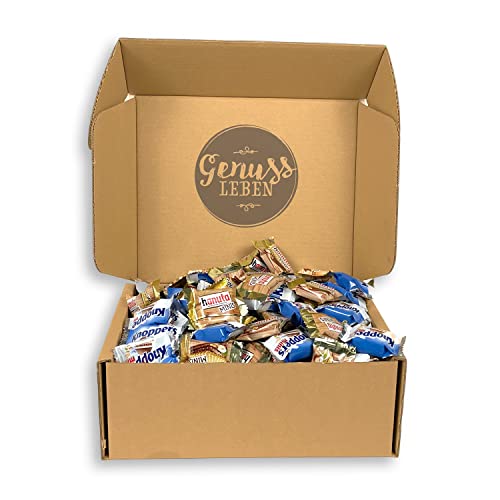 Genusslebenbox mit 1000g hanuta Minis und Knoppers Mini's in der Vorratsbox von Genussleben