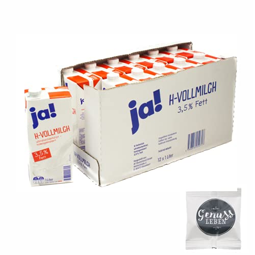 JA! haltbare Milch 3,5% 12x 1 Liter Gebinde mit Genussleben Fruchtgummi Gratis von Genussleben