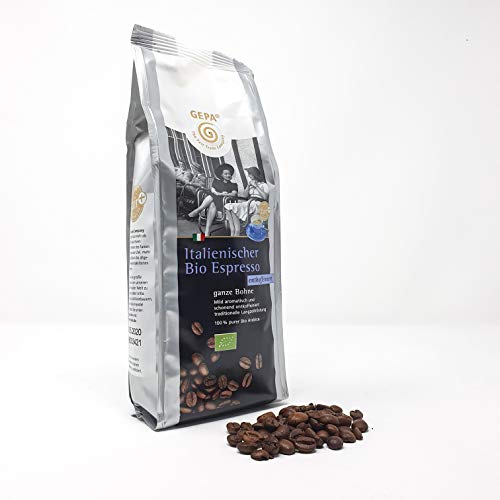 Gepa Italienischer Bio Espresso Entkoffeniert 1 kg (4x250 Gramm) Ganze Bohne von Gepa Bio Espresso