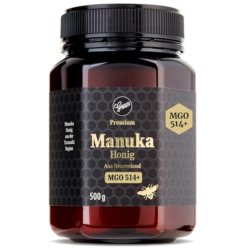 Gepp's Feinkost Manuka Honig 500 g, hohe Reinheit von 514+ MGO I Manuka-Honig aus Taranaki, Neuseeland I Superfood Manuka, unvergleichlich cremig & aromatisch I Preisgekrönter Manuka Honey Gepp's Feinkost Manuka Honig 500 g, hohe Reinheit von 514+ MGO I Manuka-Honig aus Taranaki, Neuseeland I Superfood Manuka, unvergleichlich cremig & aromatisch I Preisgekrönter Manuka Honey von Gepp's