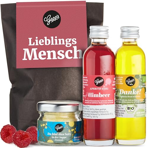 Gepp's Feinkost Wundertüte Lieblingsmensch I Feinkost-Geschenk für die beste Freundin, den Partner oder andere Lieblingsmenschen I Geschenkset mit Delikatessen wie Gewürzsalz, Essig- & Bio-Olivenöl von Gepp's