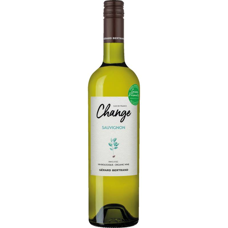 Change Sauvignon Blanc, Pays d'Oc IGP, Languedoc-Roussillon, 2022, Weißwein von Gérard Bertrand, 11100 Narbonne, Frankreich