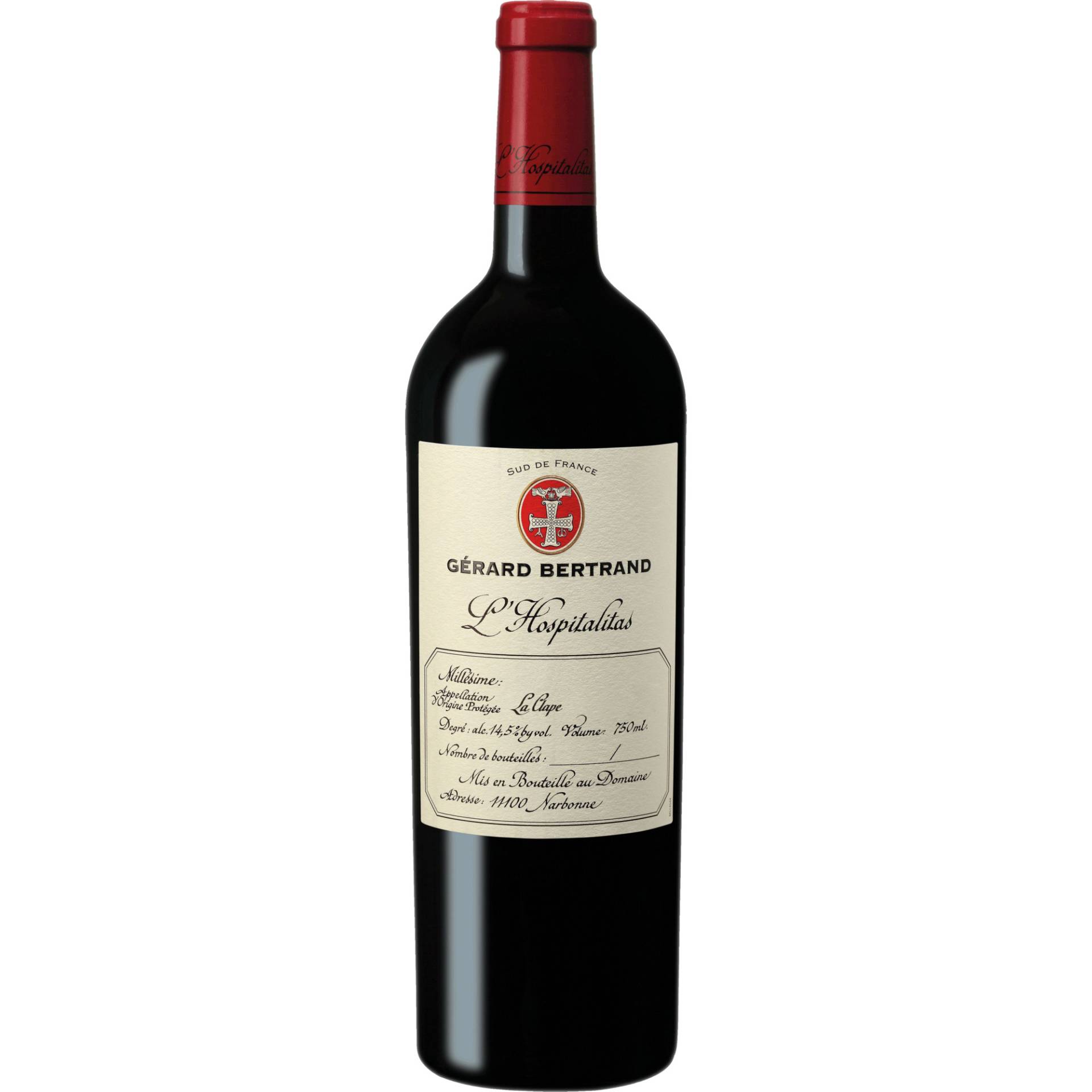 L'Hospitalitas, La Clape AOP, Languedoc-Roussillon, 2022, Rotwein L'Hospitalitas, La Clape AOP, Languedoc-Roussillon, 2022, Rotwein von Gérard Bertrand, 11100 Narbonne, Frankreich