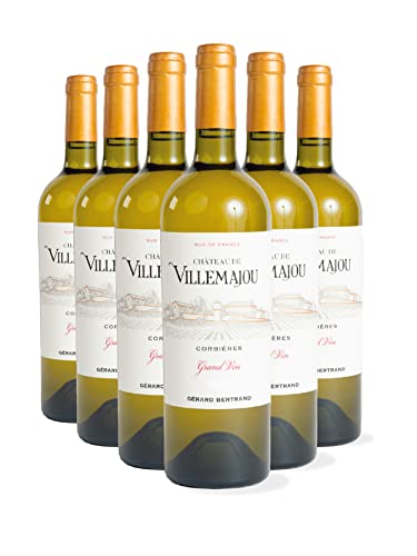 Gérard Bertrand Château de Villemajou Grand Vin Weiss Wein | Roussanne/Mars-anne/Vermentino | AOP Corbières Sec | Mit Holzkiste (6 x 0.75 l) von Gérard Bertrand