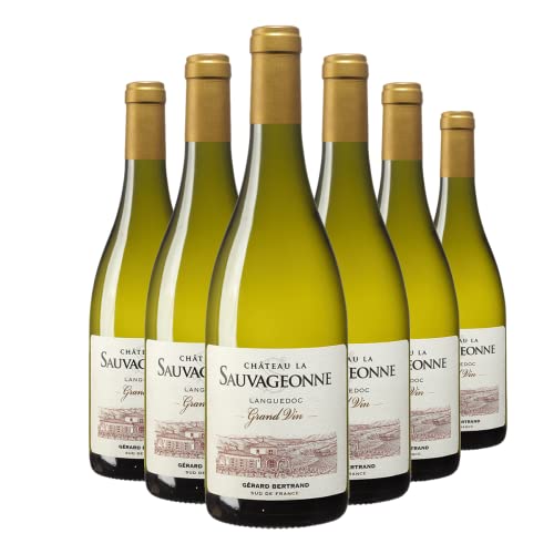 Gérard Bertrand Château la Sauvageonne Grand Vin Blanc | Grenache Blanc/Roussanne/Viognier/Vermentino | AOP LanguedocSec | Mit Holzkiste (6 x 0.75 l) von Gérard Bertrand