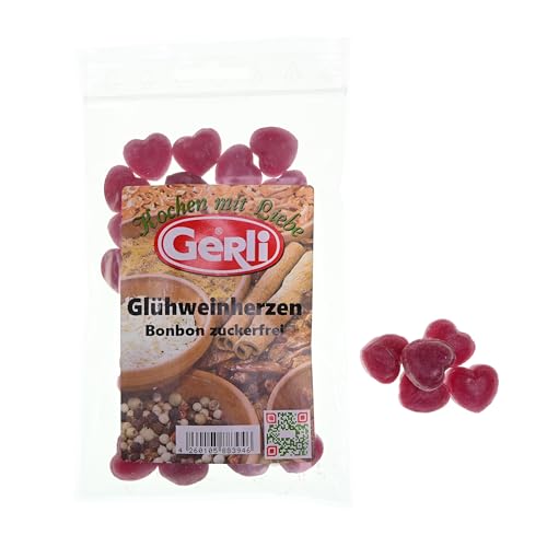 Glühweinherzen (Zuckerfrei) Gerli Bonbon 80 g von Gerli