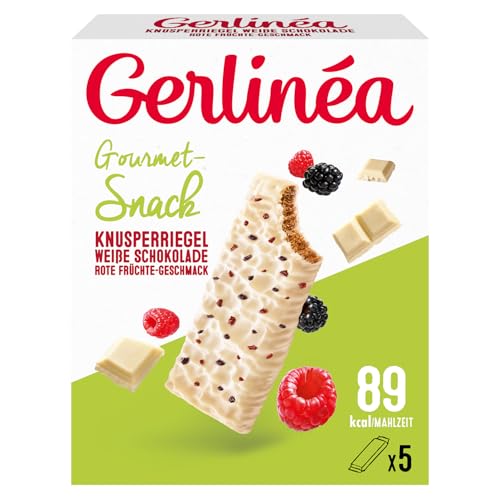 Gerlinéa - Snack Crousti Weiße Schokolade Rote Früchte - Knusprige Waffel für einen leckeren Snack - Ballaststoffquelle - 5 Riegel Crousti - 90g von Gerlinéa