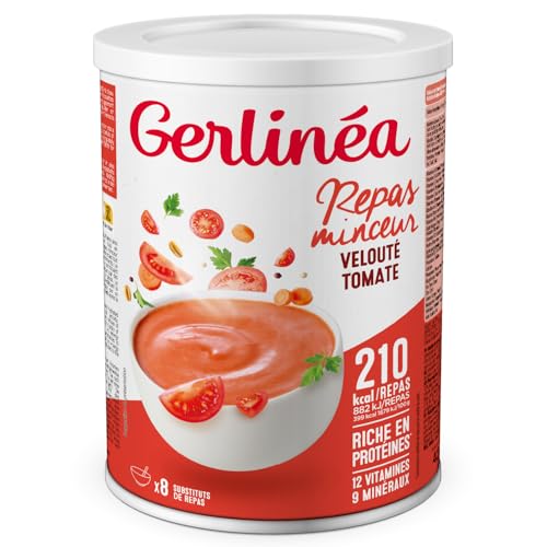 Gerlinéa Tomatensuppe Basilikum - Proteinreicher Mahlzeitenersatz - Trockensuppe - Schlankheitsmahlzeiten - enthält 8 Mahlzeiten von Gerlinéa