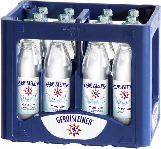 Gerolsteiner Mineralwasser Medium GLAS (Mehrweg) von Gerolsteiner