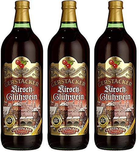 3 Flaschen Gerstacker Kirsch Glühwein (3x 1l) 9% vol. von Gerstacker