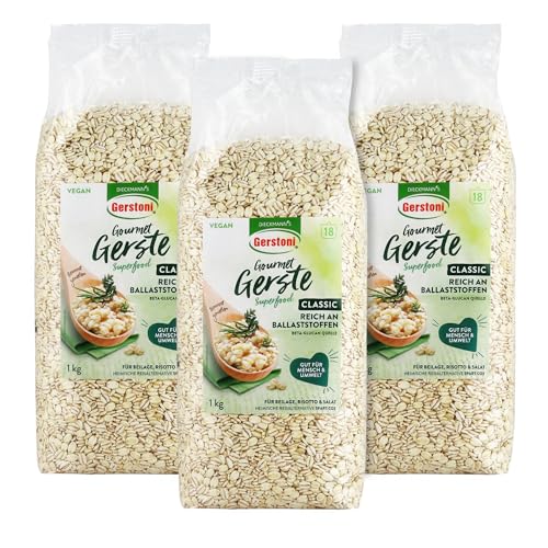Gerstoni Gourmet Gerste Classic (3x1kg), mild-nussig, wie Reis, POWERFOOD aus regionalem Anbau, BETA-GLUCAN-Quelle von Gerstoni