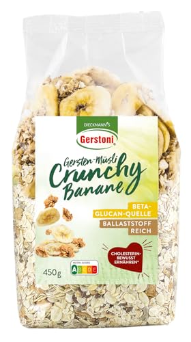 Gerstoni Gersten-Müsli Crunchy Banane 12 x 450 g - Ballaststoffreich mit Gersten-Beta-Glucan von Gerstoni