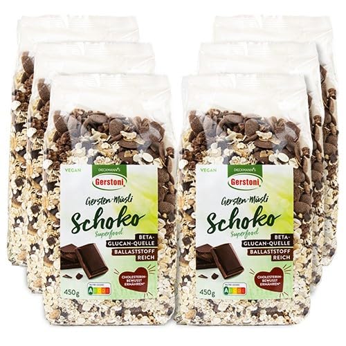 Gerstoni Gersten-Müsli Schoko (6x450g), ballaststoffreiches Schokomüsli mit Gerstenflocken und Beta-Glucan Gerstoni Gersten-Müsli Schoko (6x450g), ballaststoffreiches Schokomüsli mit Gerstenflocken und Beta-Glucan von Gerstoni