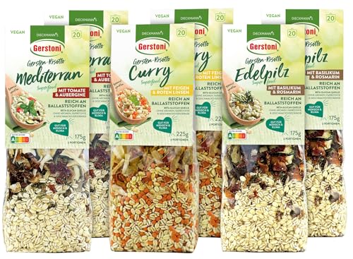 Gerstoni Gersten-Risotto Lieblinge 3x2er - Mediterran, Curry & Edelpilz von Gerstoni