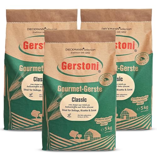 Gerstoni Gourmet Gerste Classic (3x5kg), mild-nussig, wie Reis, POWERFOOD aus regionalem Anbau, BETA-GLUCAN-Quelle von Gerstoni