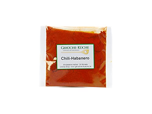 Chili Habanero gemahlen | 20g | extrem scharf | Schärfegrad 10.000 - 230.000 Scoville | scharfes Chili Pulver | Chilipulver | Habaneropulver | Gerüche-Küche | von Gerüche-Küche