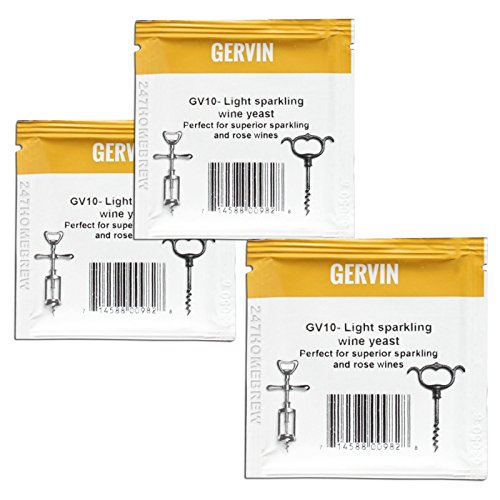 3 x Gervin Wein Hefe C GV10 Gold Label 5 g champagner & Desert Weine 18,5% 5–23L 3 x Gervin Wein Hefe C GV10 Gold Label 5 g champagner & Desert Weine 18,5% 5–23L von Gervin