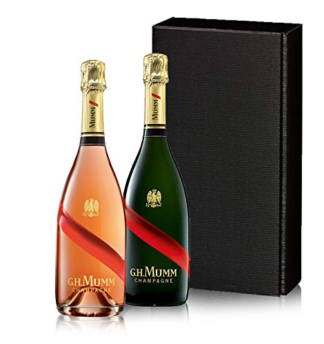 Geschenkset „The G.H. Mumm couple“ mit zwei Flaschen Champagner in einem Geschenkkarton | G.H. Mumm Grand Cordon (1x 0,75l) und G.H. Mumm Grand Cordon Rosé als Geschenkset von The Wine Guys