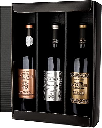 La Grande Vinothèque Terroir La Baume Saint-Paul - Geschenkset Heavy Metal - 3er Pack Rotwein mit 1x Fitou, 1x Minervois, 1x Côtes du Roussillon - Herkunft : Frankreich (3 x 0,75 l) von La Grande Vinothèque