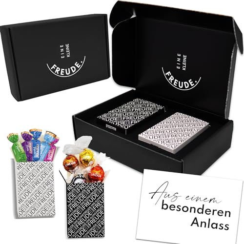 EINE KLEINE FREUDE. | Einzigartige „BESONDERER ANLASS“ Geschenkbox mit feinster Lindt Schokolade, Hello Pralinen & Grußkarte von Geschenkbox - 24