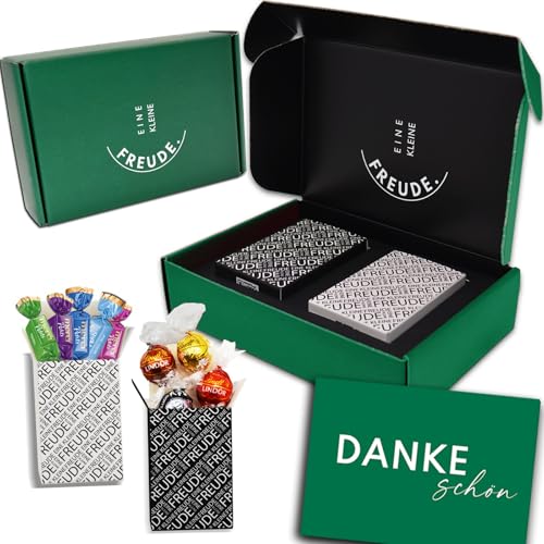 EINE KLEINE FREUDE. | Einzigartige „DANKESCHÖN“ Geschenkbox mit feinster Lindt Schokolade, Hello Pralinen & Grußkarte von Geschenkbox - 24