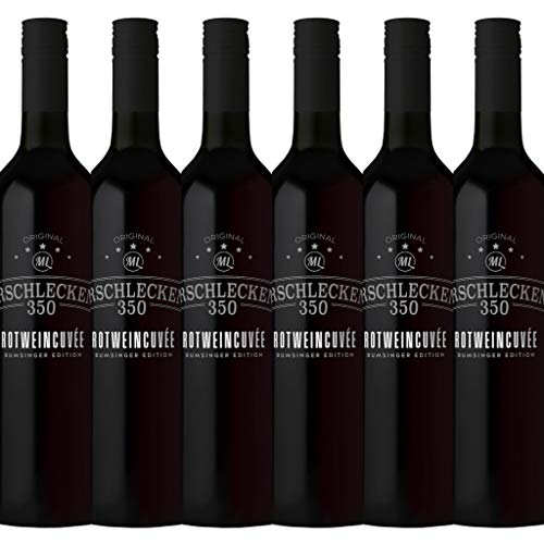 6er Set Rotwein Arschlecken 350 Rotweincuvée trocken je Flasche 0,75l von Geschenkbox