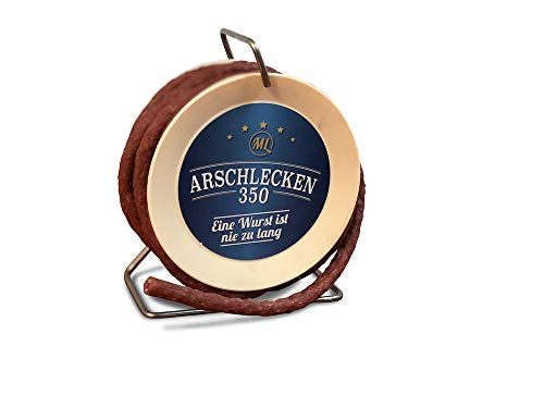 Arschlecken 350 Scharfe Snack-Wurst in der Kabeltrommel, 3,5m lang, 240g von Geschenkbox